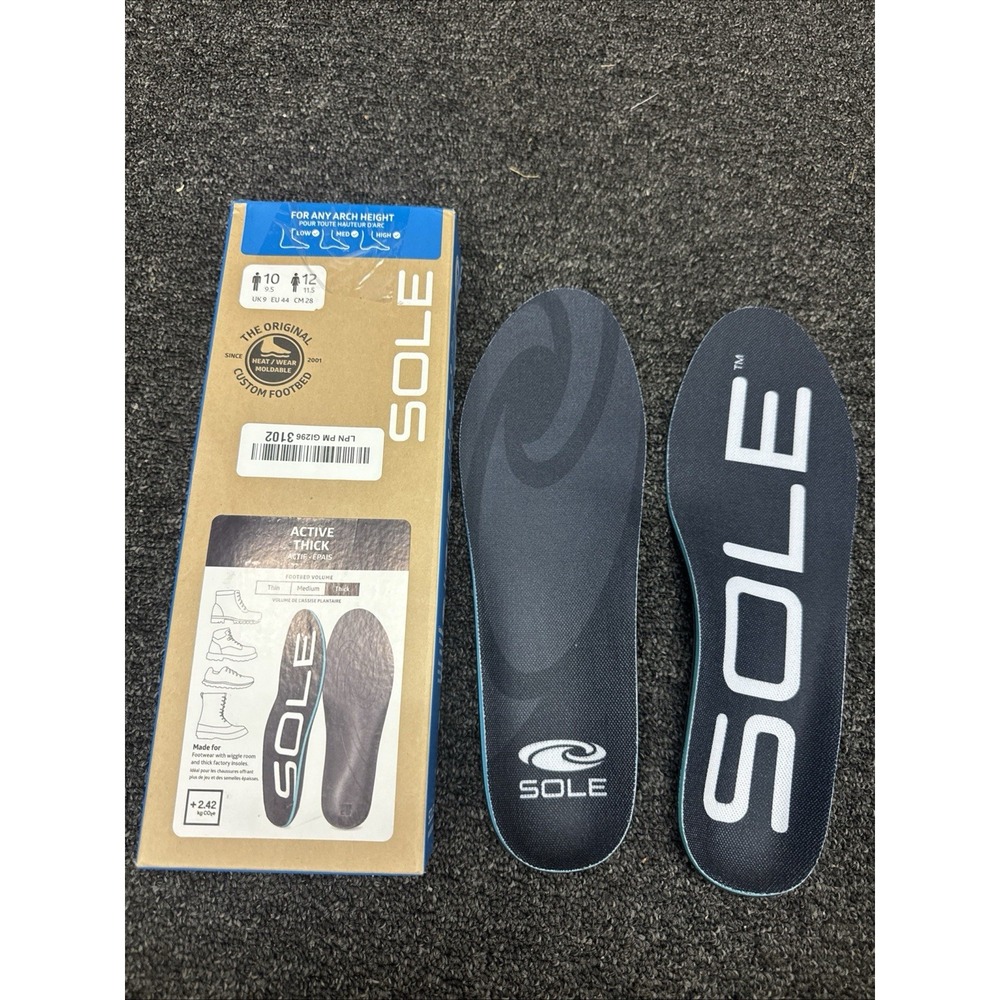 Sole Shoe Insoles Active Thick, Men Size 10 Women 12 EU 44 NEW